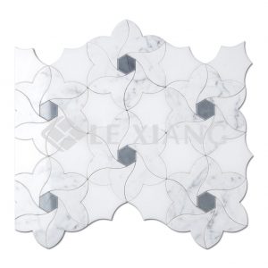 Water Jet Cut Marble Mosaic Kitchen Backsplash Tile-1