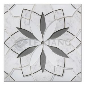 Water Jet Cut Marble Mosaic Stone Tile Daisy For Bathroom Wall Tile-4