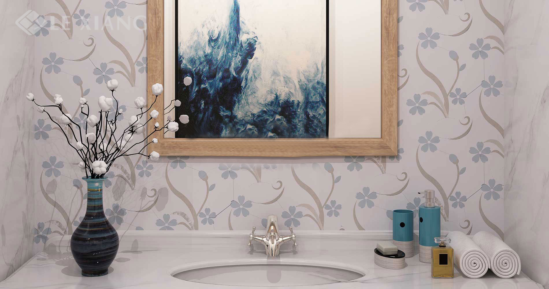 Water-Jet-Cut-Marble-Mosaic-Tile-Bothroom-Wall-Orchid-5