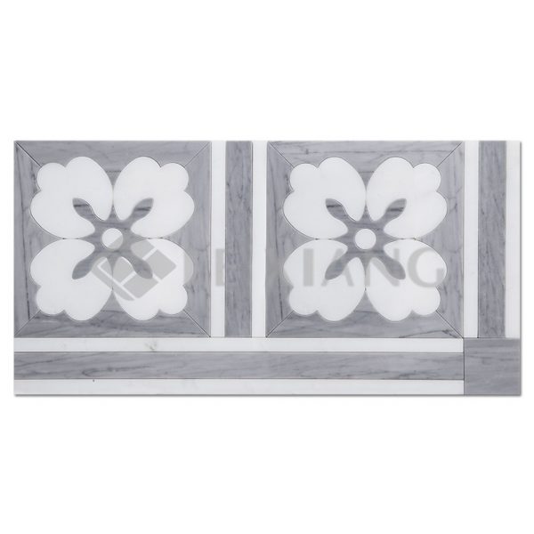 Water Jet Cut Marble Mosaic Tile Gardenia For Bathroom Wall Tiles-1