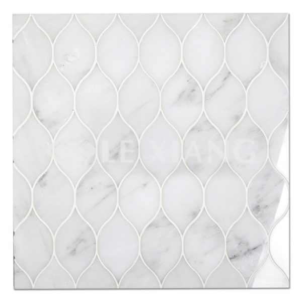 Water Jet Cut Marble Mosaics Tile For Kitchen Backsplash-1