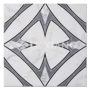 Water Jet Cut Marble Passiflora Mosaic Tile Kitchen Backsplash-1