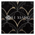 Water Jet Cut Marble Pine Cone Mosaic Tile Bathroom Wall Tiles-5