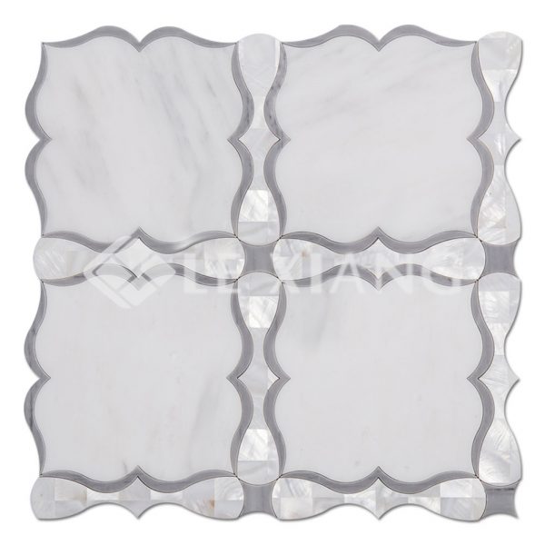 Water Jet Cut My Fair Lady Marble Mosaic Tile-1