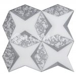 WaterJet Cut Snowflake Marble Mosaic Tiles For Bathroom Wall-2