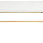 White Marble Coffee Table With Brass Base-10