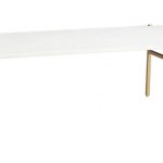 White Marble Coffee Table With Brass Base-9