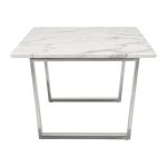 White Marble Coffee Table With Silver Legs-1