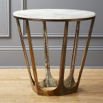 White Retro Marble Side Table-5