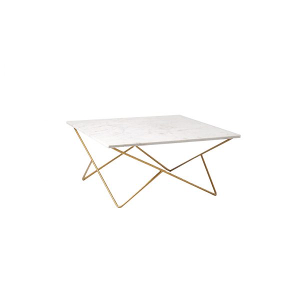 White Square Marble Top Coffee Table-5