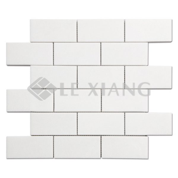 White Thassos Brick Marble Mosaic Tile For Bothroom Wall Kitchen Backsplash-1