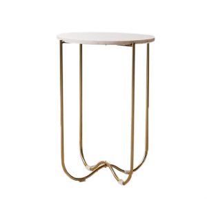 Marble Surface Side Table Brass Legs-6