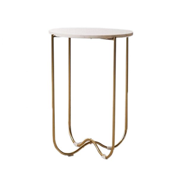 Marble Surface Side Table Brass Legs-6