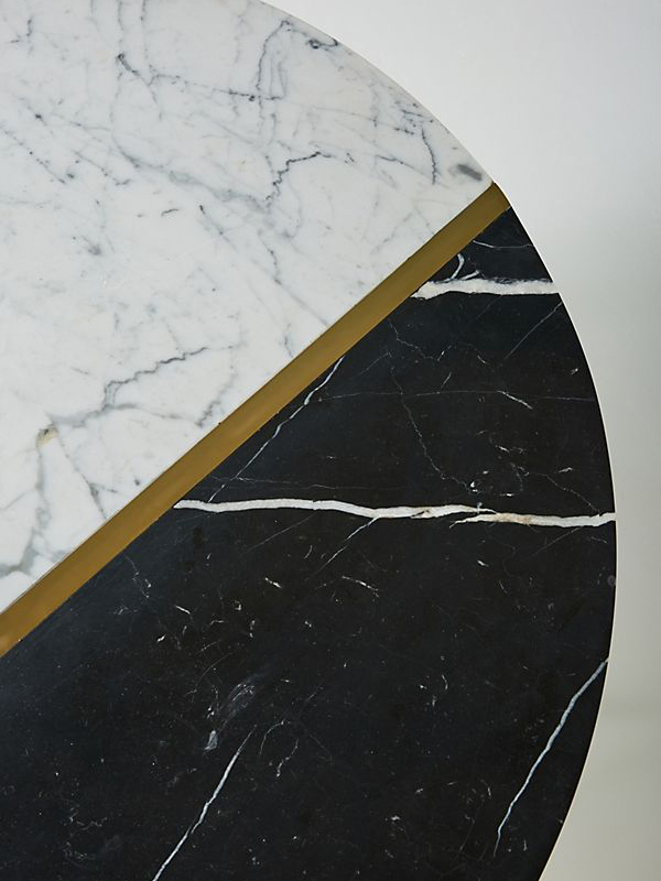 Round Marble Coffee Table In White And Black-1