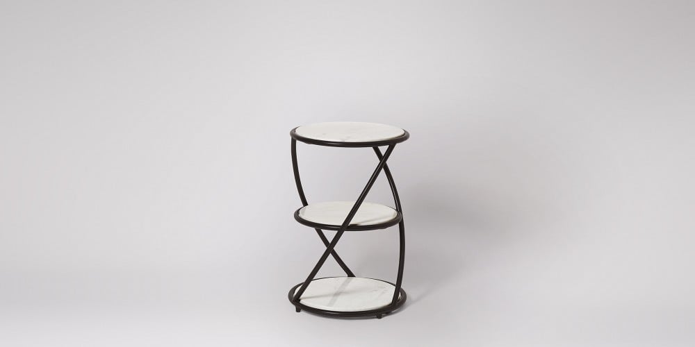 Small Side Table With Black Steel Frame-2