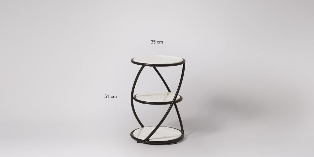 Small Side Table With Black Steel Frame-5