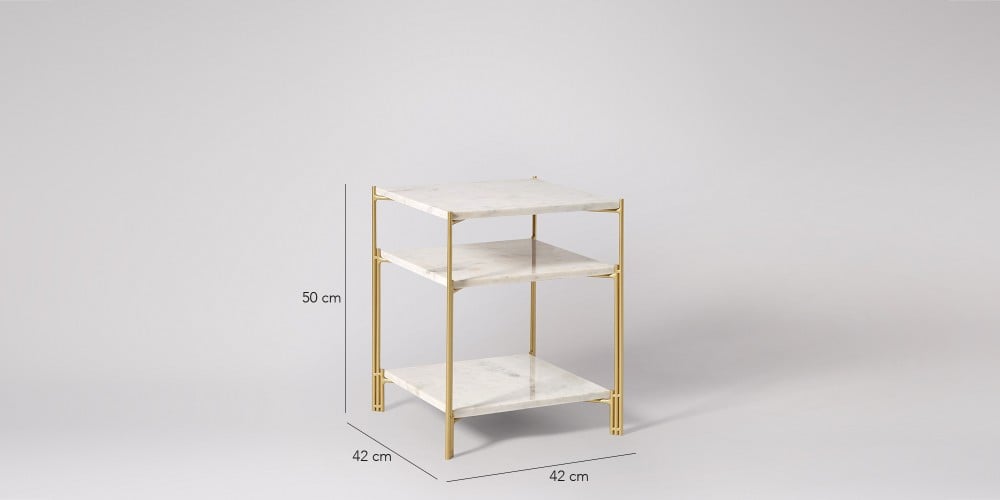 Three-tier Square Marble Side Table-4