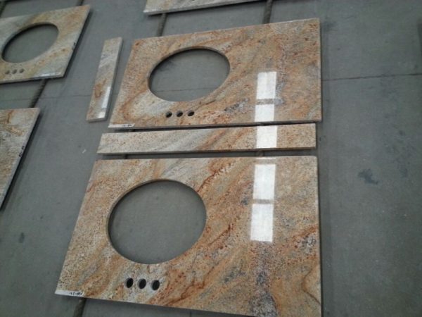 Customizable King Gold Granite Worktop For Bathroom-2