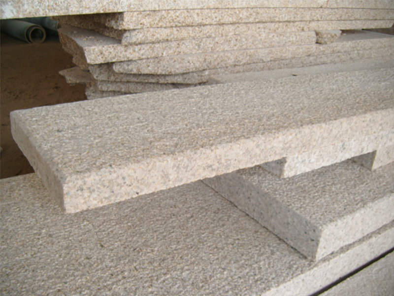 G682 Yellow Granite Flamed Finish Outdoor Stairs-2