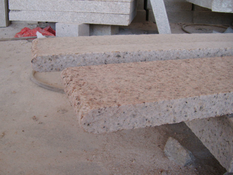 G682 Yellow Granite Flamed Finish Outdoor Stairs-4