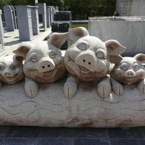 Pig Granite Stone Carving Animal Sculpture For Sale-1