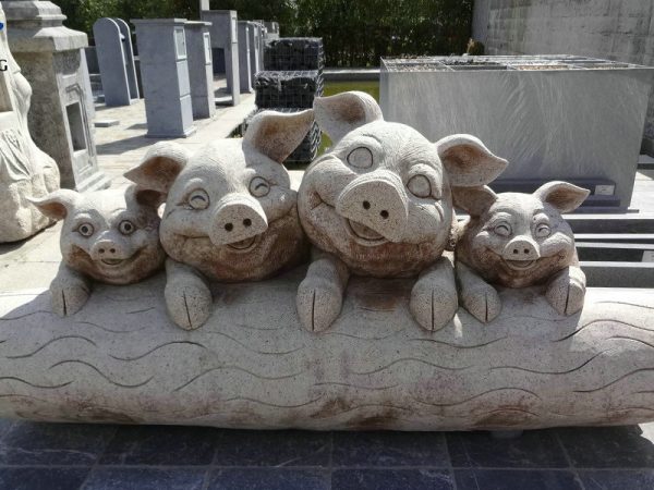 Pig Granite Stone Carving Animal Sculpture For Sale-1